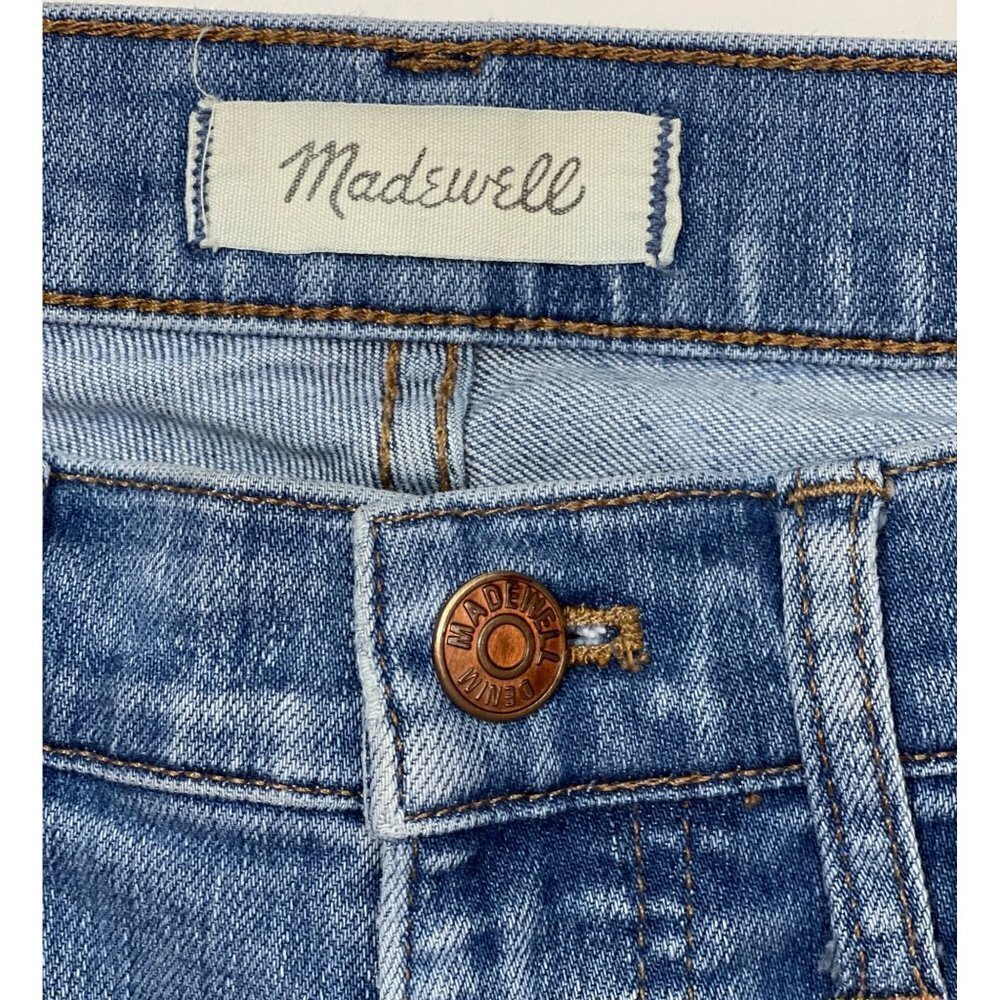 MADEWELL Cool Sexy 9" Mid-Rise Skinny Jeans Frankie Wash Torn Knee 28" Lean Legs - Picture 5 of 16